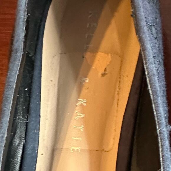 Kelly & Katie Lovelian Navy Blue Lace Loafer Pointed Tie Shoe Crystals 7.5 - Picture 10 of 13